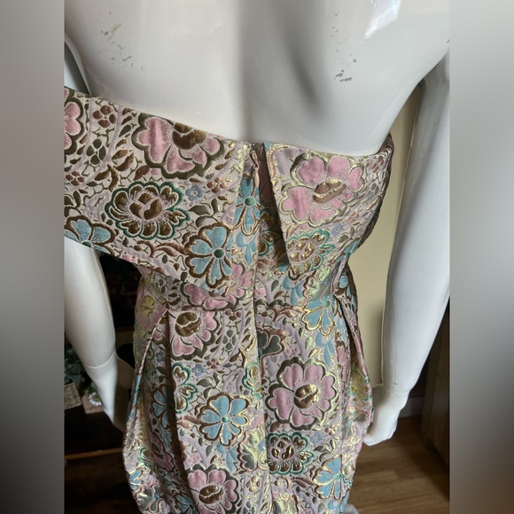 NWT Topshop Women’s Pastel & Gold Toned One Shoulder Dress SZ 6🌸✨ - Picture 7 of 15